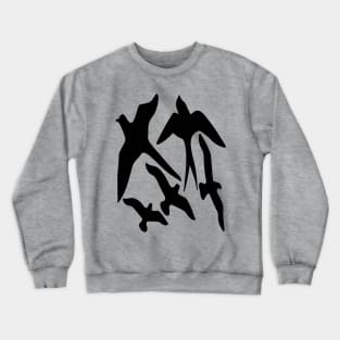 Birder Silhouette Swallow Swift and Seagulls Crewneck Sweatshirt